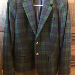 J. Crew Blackwatch Tartan Schoolboy Blazer